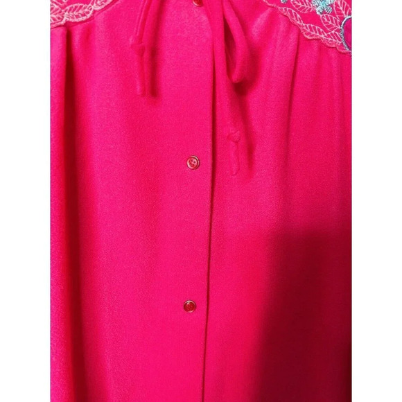Vtg Vandemere Nightgown M House Dress Floral Embroidered Soft Long Sleeve Retro - Picture 5 of 9